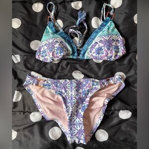 Nanette Lepore Blue Floral Bikini Set